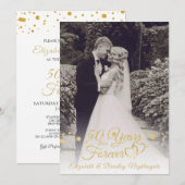 50周年記念 ハート YEARS INTO FOREVER フォト 招待状 (正面/裏面)