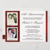 50周年記念 - フォト招待状 - 当時と現在 招待状 (正面/裏面)