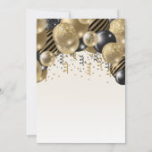 50周年記念 ブラックゴールド バルーンアーチ パーティー 招待状 (裏面)