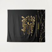 50周年記念 ブラック&ゴールド フォトバックドロップ タペストリー (正面(横))