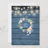 50周年記念 ブルーラスティック フローラル ストリング ライト セーブザデート (裏面)