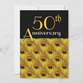 50周年記念 ペコピー 羽根 ゴールド 招待状