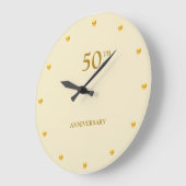 50周年記念&ライトベージュのゴールデンドット ラージ壁時計 (傾斜)