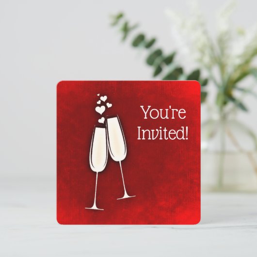 50周年記念 ワインレッド ハートの招待状 招待状 (スタンド正面)