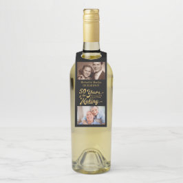 50周年記念・今の写真ブラック&金ゴールド ボトルネックタグ