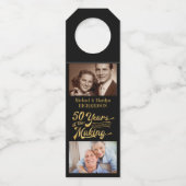 50周年記念・今の写真ブラック&金ゴールド ボトルネックタグ (正面)