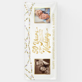 50周年記念・今写真50年の金ゴールド 横断幕 (縦)