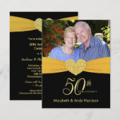 50周年記念 - 偽ポケット写真招待状 招待状 (正面/裏面)