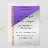 50周年記念　優雅なゴールドの塊＆パープル　インビ 招待状 (裏面)