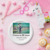 50周年記念 名前 写真 日付 ペーパープレート (パーティー)