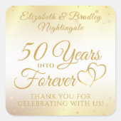 50周年記念 永遠に続く感謝 ありがとう スクエアシール (正面)