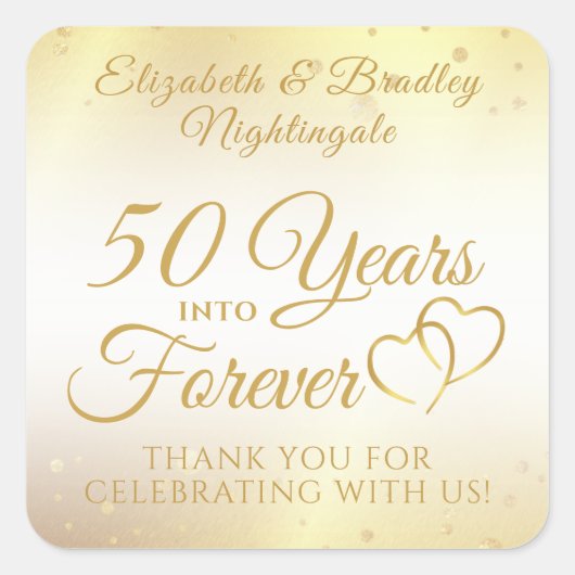 50周年記念 永遠に続く50年 感謝の気持ちを込めて スクエアシール (正面)