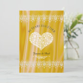 50周年記念 結婚式 ゴールド ダイヤモンド 招待状 (スタンド正面)