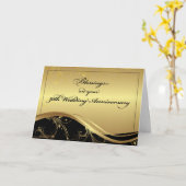 50周年記念 結婚式 神聖 ゴールド ブラック カード (黄色い花)