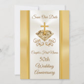 50周年記念 結婚式 開催予定日を知らせるカード 招待状 (正面)