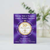 50周年記念 結婚記念日 保存日付 ポストカード (スタンド正面)