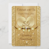 50周年記念 結婚誓約 更新 招待状 (正面)
