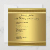 50周年記念 赤い宝石のハート ゴールド 招待状 (裏面)