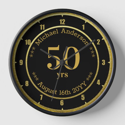 50周年記念・退職祝い用カスタムロンド 時計 (正面)
