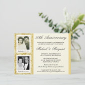 50周年記念　過去と現在　2枚の写真招待状 招待状 (スタンド正面)