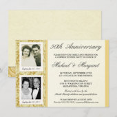 50周年記念　過去と現在　2枚の写真 招待状 (正面/裏面)