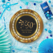 50周年記念 – 金ゴールドとダイヤモンド ペーパープレート (パーティー)