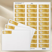 50周年記念、金ゴールド差出人住所ラベル ラベル