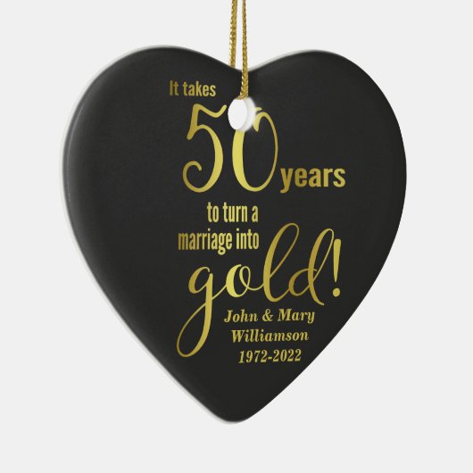 50周年記念 – 金結婚金セラミックオーナメント セラミックオーナメント (右)