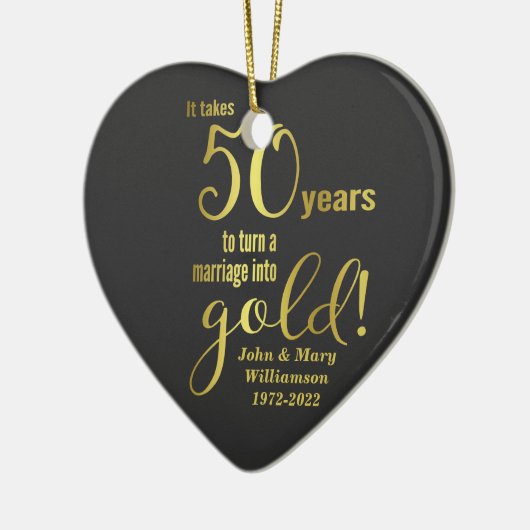 50周年記念 – 金結婚金セラミックオーナメント セラミックオーナメント (左)