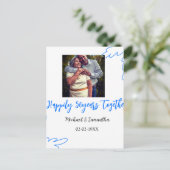 50周年記念 青い葉の写真にお名前を ポストカード (スタンド正面)