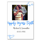 50周年記念 青い葉の写真 名前 テーブルナンバー (裏面)