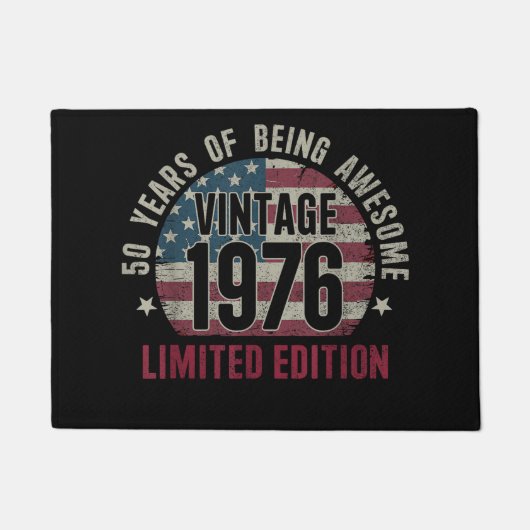50周年記念 1976 ヴィンテージ 50歳 誕生日限定品 ドアマット (正面)