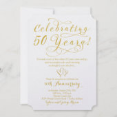 50周年記念 50回目の結婚記念日 招待状 (正面)