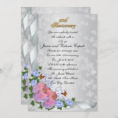 50周年誓いの更新 エレガントな花 オーキッド 招待状 (正面/裏面)