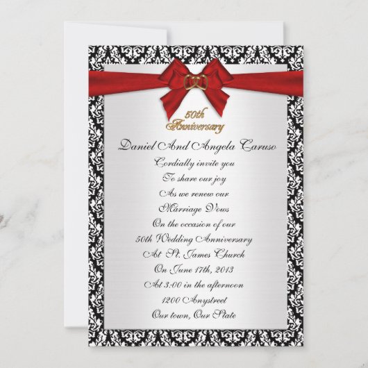 50周年誓いの更新 招待状 (正面)