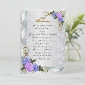 50周年誓いの更新 青とラベンダーのバラ 招待状 (スタンド正面)