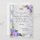 50周年誓いの更新 青とラベンダーのバラ 招待状 (裏面)