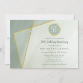 50周年誕生日グレー翡翠×ゴールドフレーム 招待状 (正面)