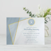 50周年誕生日ダスティブルーw金ゴールド枠 招待状 (スタンド正面)