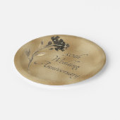 50周年金ゴールドフローラエレガント ペーパープレート (アングル)