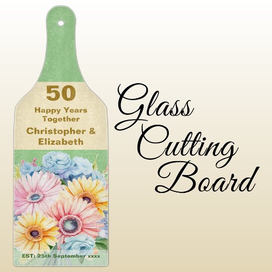 50周年金ゴールドフローラ緑 カッティングボード