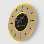 50周年金ゴールドブラック&ベージュ ラージ壁時計 (傾斜)