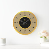 50周年金ゴールドブラック&ベージュ ラージ壁時計 (ホーム)