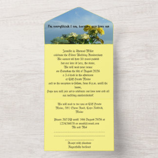 50周年金ゴールド結婚式招待状モットー オールインワン招待状