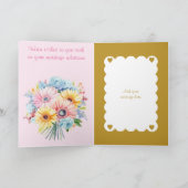 50周年金ゴールド花ピンク カード (内部)