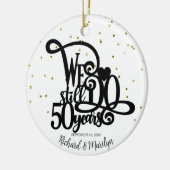 50周年金ゴールド パーソナライズされた セラミックオーナメント (左)