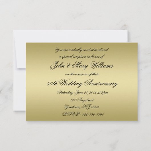 50周年金婚式出欠確認 招待状 (裏面)