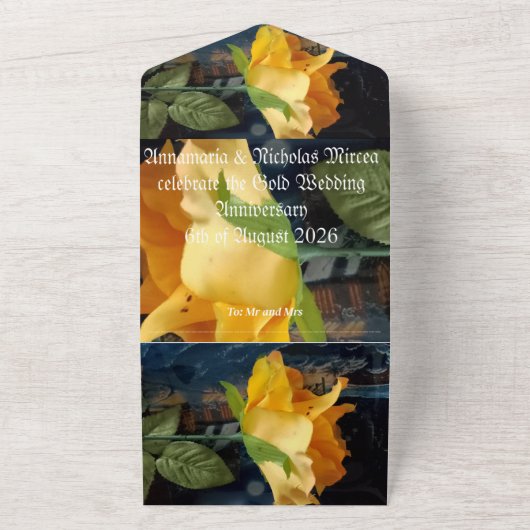 50周年金婚式招待状 オールインワン招待状 (外側)