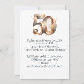 50周年金婚式招待状（写真付き） 招待状 (裏面)