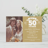 50周年金婚式記念写真にお祝いを 招待状 (スタンド正面)